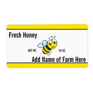 Custom Text on Bee Honey Jar