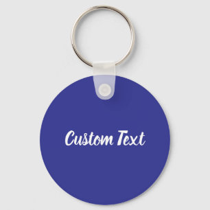 Custom Text on Blue with White Script Keychain