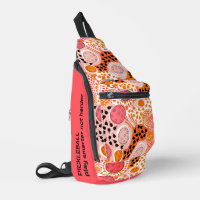 Custom text orange & coral pickleball