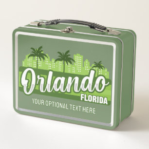 Custom Text Orlando Florida Metal Lunch Box
