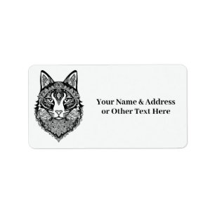 Custom Text Ornamental Cat Label