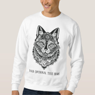 Custom Text Ornamental Cat Sweatshirt