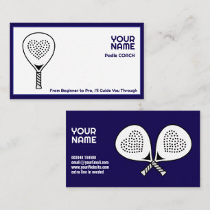 🎾Custom text,  Padel Coach Business Card