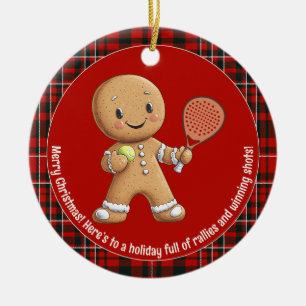 🎾🎄Custom text,  Padel Powered Christmas Ceramic Ornament