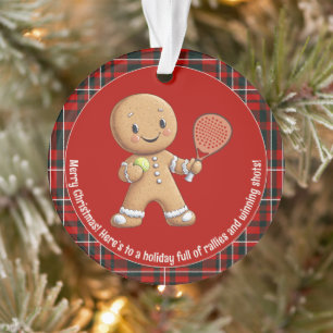 🎾🎄Custom text,  Padel Powered Christmas Ornament