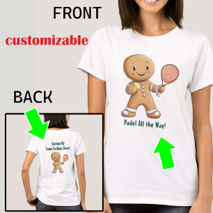 🎾🎄Custom text, Padel Powered Christmas T-Shirt