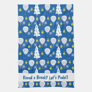 🎾🎄Custom text Padel Smashing Christmas Kitchen Towel