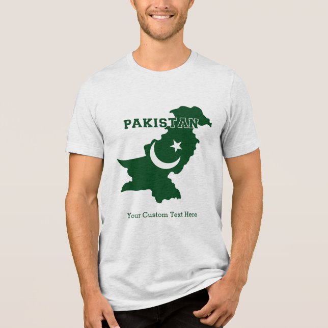Custom Text Pakistan Tri-Blend Shirt (Front)