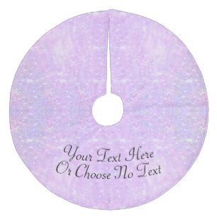 Custom Text/ Pastel Purple Pink Glitter Girly Fleece Tree Skirt