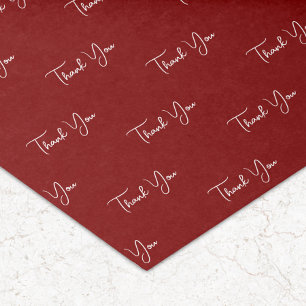 Custom Text Pattern Thank You Red Tissue Paper