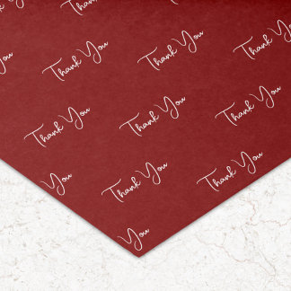 Custom Text Pattern Thank You Red Tissue Paper