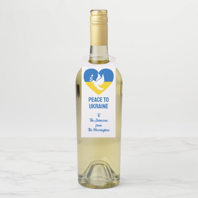 Custom Text Peace to Ukraine Bottle Tag (On Bottle)
