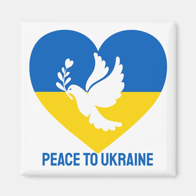 Custom Text Peace to Ukraine Magnet (Front)