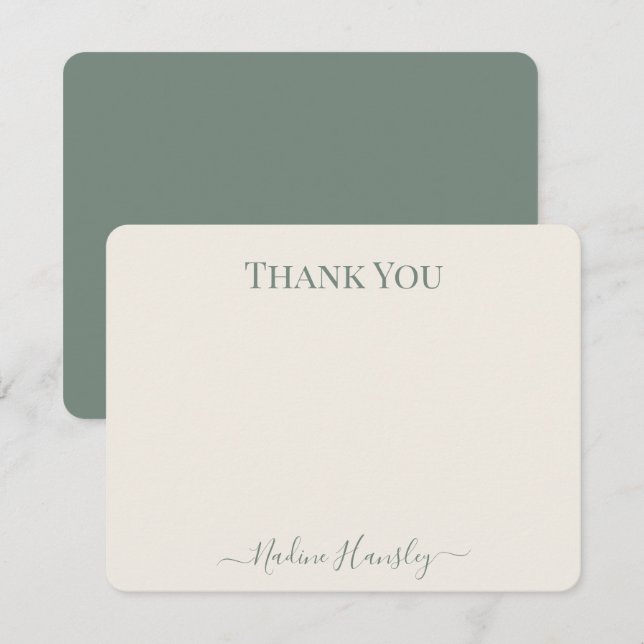 CUSTOM TEXT Personal Monogram Modern Script Card (Front/Back)