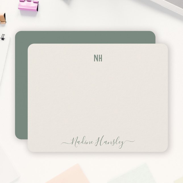 CUSTOM TEXT Personal Monogram Modern Script Card (Creator Uploaded)