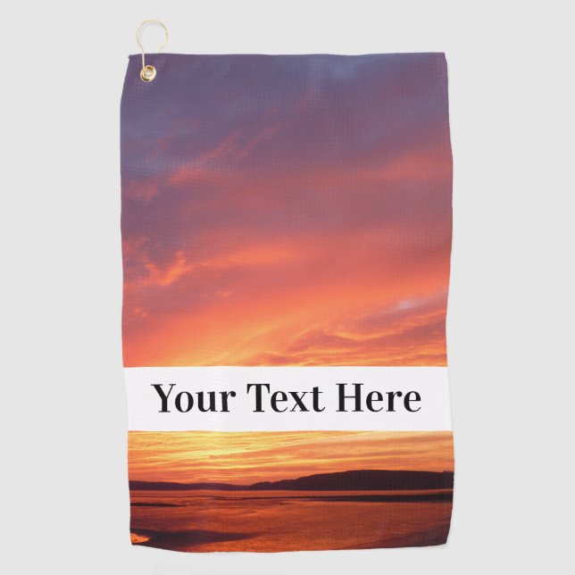 Custom Text Personalised Photo Golf Towel (Front)