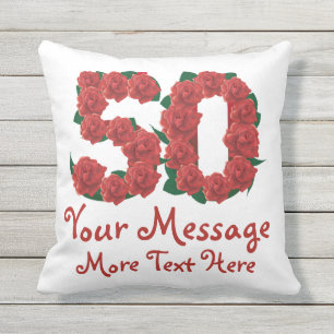 Custom text personalized 50th birthday 50 Pillow