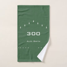 Custom Text Personalized Bowling Ball Towel Green