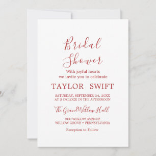 Custom Text   Personalized Bridal Shower  Invitation