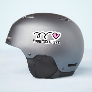 Custom text personalized cute pink heart vinyl
