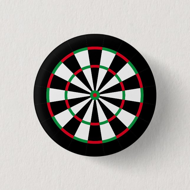 Custom Text Personalized Dart Board | Red & Green 1 Inch Round Button (Front)