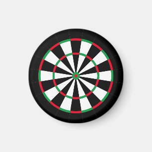 Custom Text Personalized Dart Board Red & Green Magnet