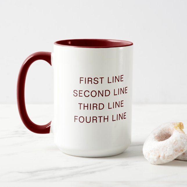 Custom Text Personalized Maroon 15 oz Combo Mug (With Donut)