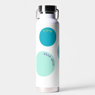 Custom Text Personalized Monogram Circles Water Bottle