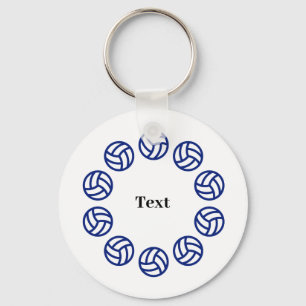 Custom Text Personalized Volleyball Keychain