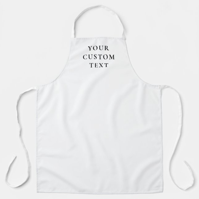 Custom Text Personalized Words Quote White Apron (Front)
