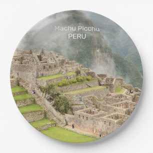 Custom Text Peru Machu Picchu Paper Plate