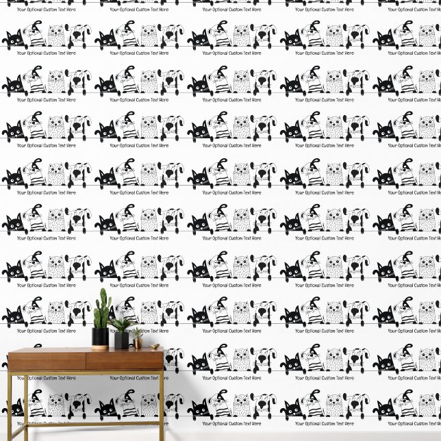 Custom Text Pets Illustration Wallpaper (Hallway)