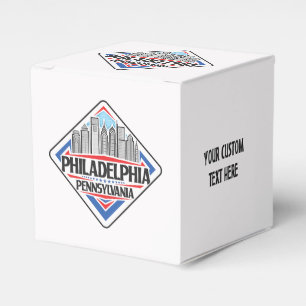 Custom Text Philadelphia Pennsylvania Favor Box