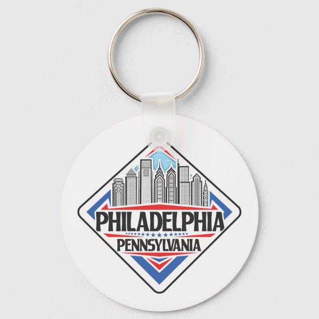 Custom Text Philadelphia Pennsylvania Keychain (Front)