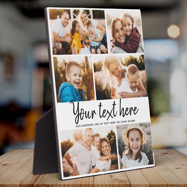 Custom Text Photo Collage Modern Family Keepsake P Plaque (Creator Uploaded)