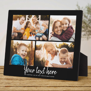 Custom Text Photo Collage Modern Family Keepsake Plaque