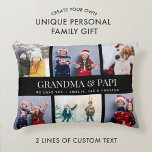 Custom Text Photo Collage Unique Family Keepsake Accent Pillow<br><div class="desc">Modern family keepsake,  this custom text photo collage design makes a beautiful display for your favourite pictures of children,  grandchildren,  weddings,  or any other special occasion. Great gift for grandparents! 2 lines of fully customizable text.</div>