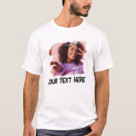 Custom Text Photo Cool Grunge T-Shirt<br><div class="desc">Great present for your boyfriend! Custom photo T-shirt saying your own custom message or text in cool grunge typography picture in a distressed cool mask cutout. Simple and easy customization!</div>