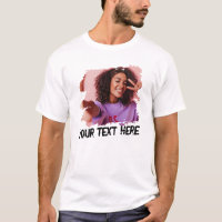 Custom Text Photo Cool Grunge T-Shirt