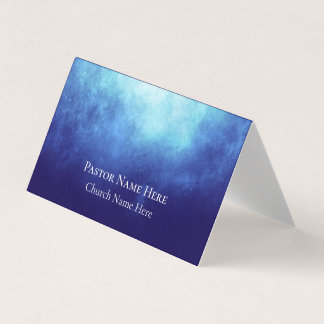 Custom Text & Photo Modern Blue Church Pastor Business Card