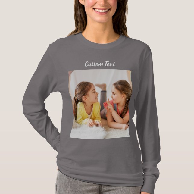 Custom Text Photo Personalized T-Shirt (Front)