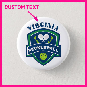 Custom text Pickleball  1 Inch Round Button
