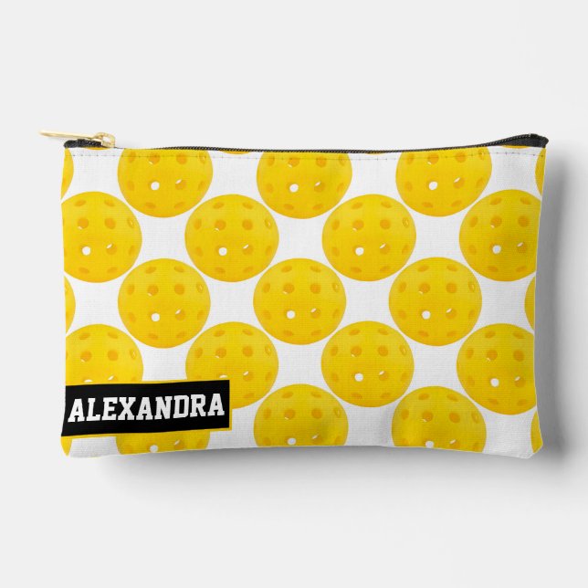 Custom text Pickleball Dink of Sunshine Accessory Pouch (Front)