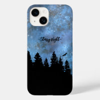 Custom Text Pine Forest Night