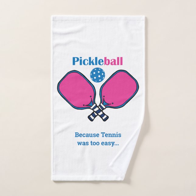Custom text pink & blue Pickleball  Hand Towel (Hand Towel)