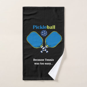 Custom text pink & blue Pickleball Hand Towel