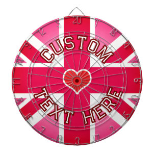 CUSTOM TEXT Pink Classic Style United Kingdom Flag Dartboard