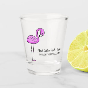 Custom text Pink Flamingo shot glass