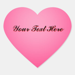 Custom Text Pink Heart Stickers
