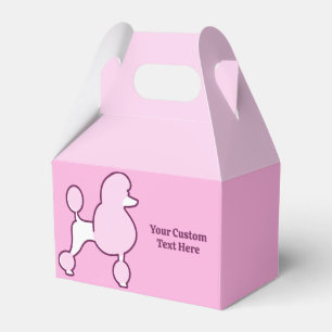 Custom Text Pink Poodle Favor Box